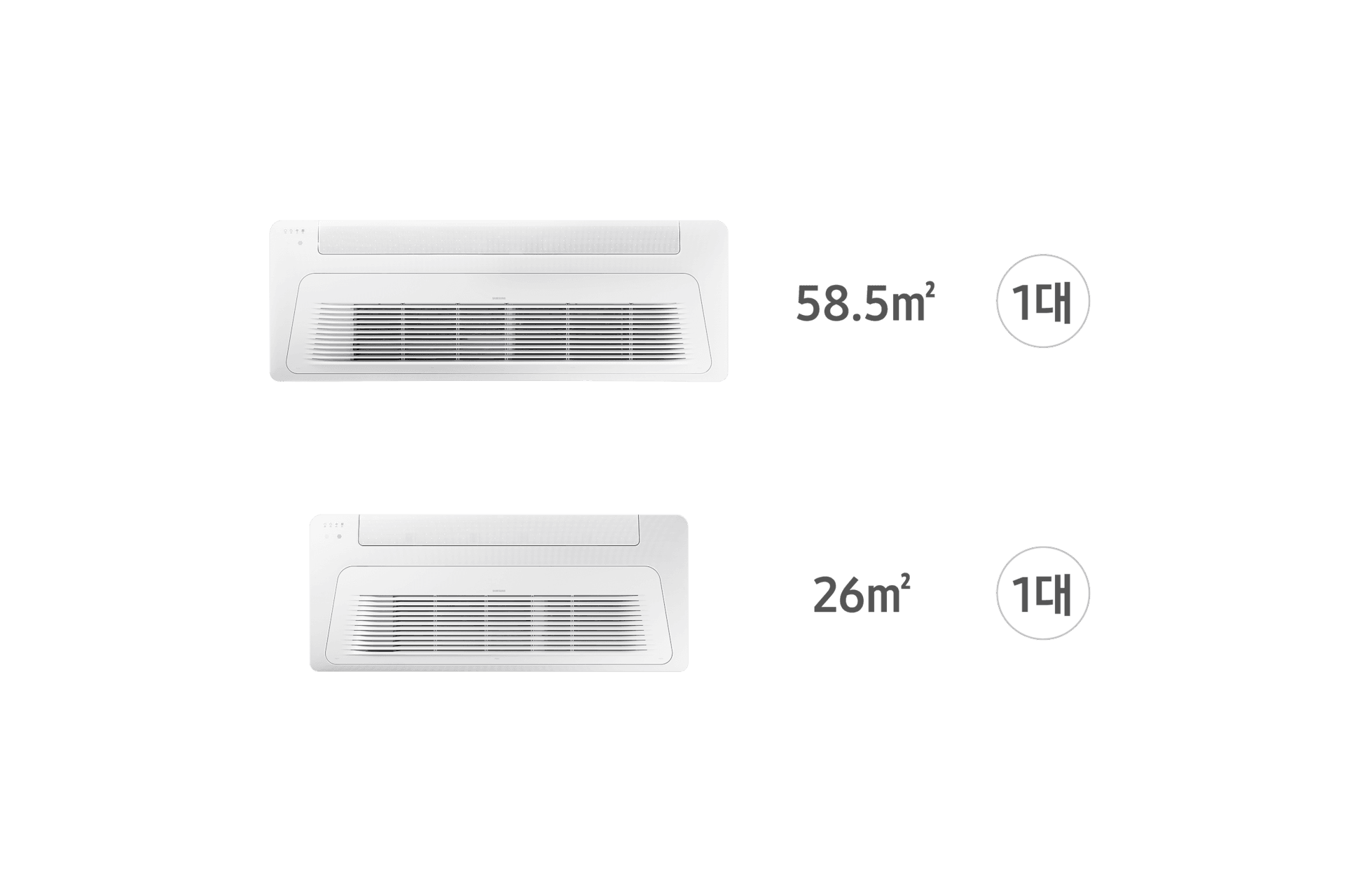 가정용 무풍 시스템에어컨 85㎡ 2실 (공기청정형 실내기, C세대) · 화이트 · 단배관 · 공청 판넬